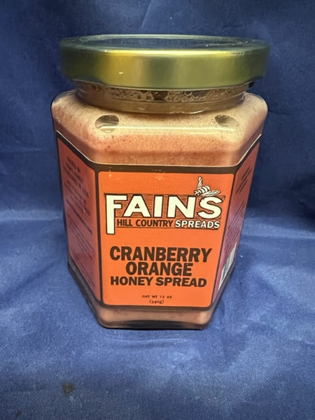 HONEY-12 oz Fain's Cranberry Orange Honey Spread
