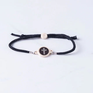 Tap To Pray-Cross bracelet onyx Cross