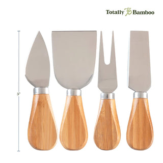 Totally Bamboo - 4 Piece Cheese Knife With Stainless Steel Blades