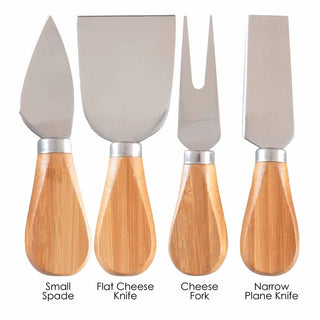 Totally Bamboo - 4 Piece Cheese Knife With Stainless Steel Blades