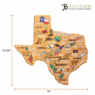 Texas Cutting Board With Artwork By Fish Kiss - Totally Bamboo