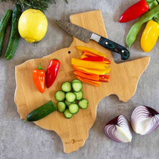 Texas Cutting Board With Artwork By Fish Kiss - Totally Bamboo