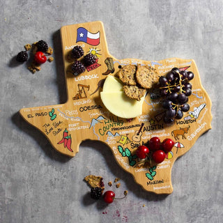Texas Cutting Board With Artwork By Fish Kiss - Totally Bamboo