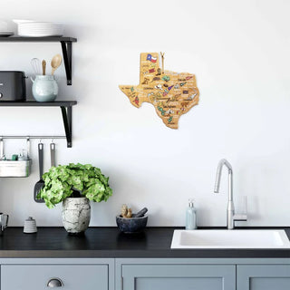 Texas Cutting Board With Artwork By Fish Kiss - Totally Bamboo