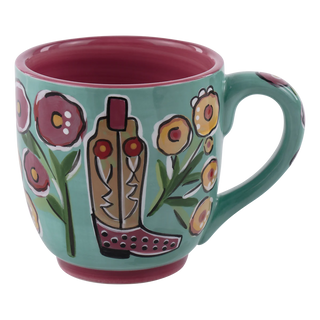 Mug Glory Haus Cowgirl Boots & Flowers