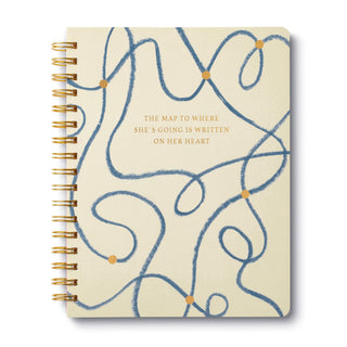 Book Spiral Notepad  -the map to where she is going is written on her heart