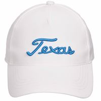 TX Products-TX Cap White w/ blue TEXAS script
