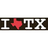 Texas Products- Black I love Texas bumper sticker