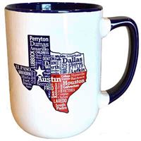 Mugs Texas Blue Handle TX Cities