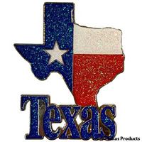 Magnets Texas Flag Shape Glitter