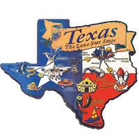 Magnets Texas Shaped Map Wood