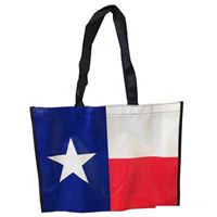 Texas Tote Bag With Laminated Flag