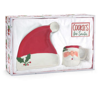 Santa Hat Plate With Santa Head Mug - Burton & Burton