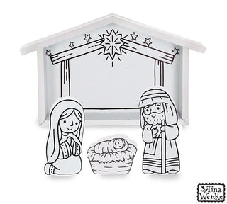 burton & burton Nativity 4 pc set color me
