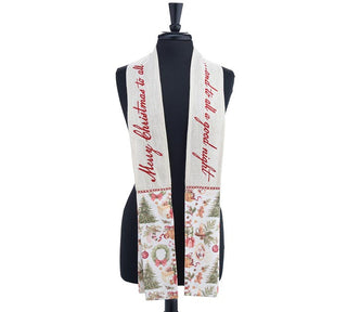 OVER THE SHOULDER CHRISTMAS TEA TOWEL "Merry Christmas to all and to all a Good Night" - Burton & Burton