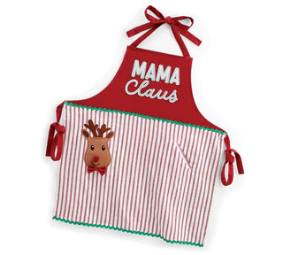 Apron Adult "Mama Claus" With Reindeer - Burton & Burton
