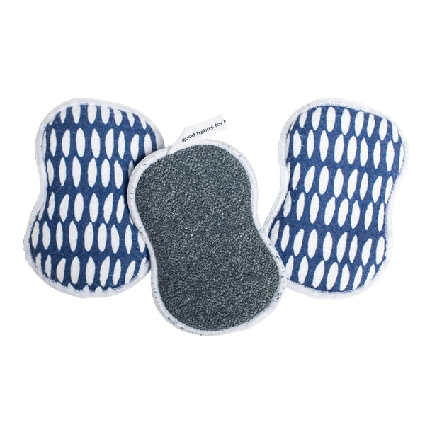 RE:usable Sponges Set of 3 Navy