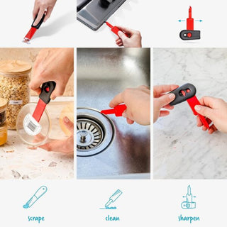 Cleana 2-In-1 Self-Sharpening Cleaning Scraper & Hook Scraper - Dreamfarm