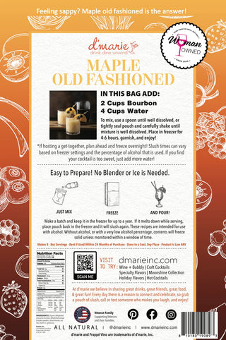 D'Marie - Maple Old Fashioned Cocktail Slush Mix 10 oz