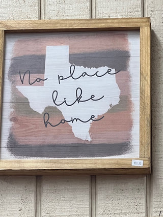 Framed Picture Texas No Place Like Home