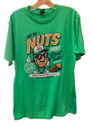 Gilbert Pecan Company T-Shirt - Green "We're Nuts About Great Taste"