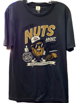 Gilbert Pecan Company T-Shirt - Black "We're Nuts About Great Taste"
