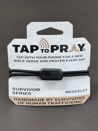 Tap To Pray-Tactical Bracelet Onyx Stealth Flag