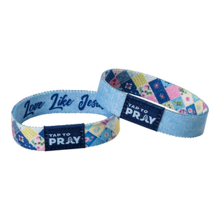 Tap To Pray-Wristband-Patchwork Love like Jesus-Medium