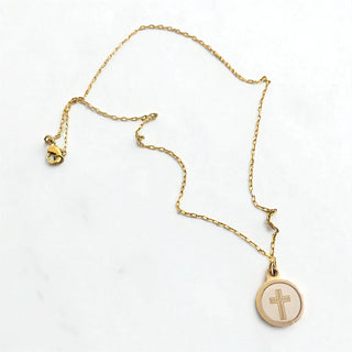 Tap To Pray-Cross Necklace Gold