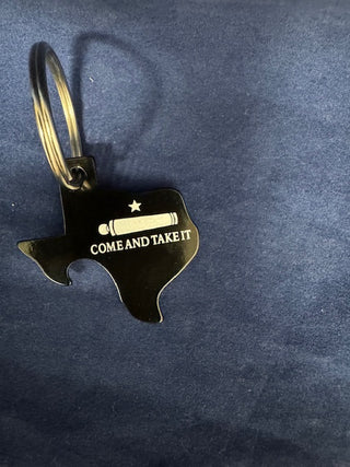 Pop A Top Texas Shaped Key Rings Come & Take It