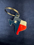 Pop A Top Texas Shaped Key Ring Flag