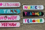 Davenport-Teacher Wristlet Keychain-White