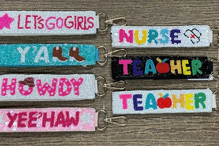Davenport-Teacher Wristlet Keychain-Black