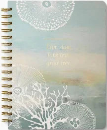 Book Spiral Notepad  -Live slow, love true, grow free.