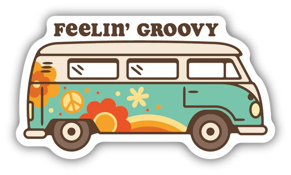 Stickers NW-Feelin Groovy Hippie Van