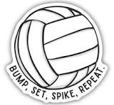 Stickers NW-Bump, Set, Spike, Repeat  Volleyball
