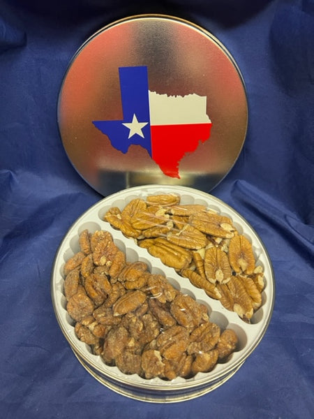 1S Texas Tin Sugar Free Splenda Cinnamon and Jr. Mammoth Pecans